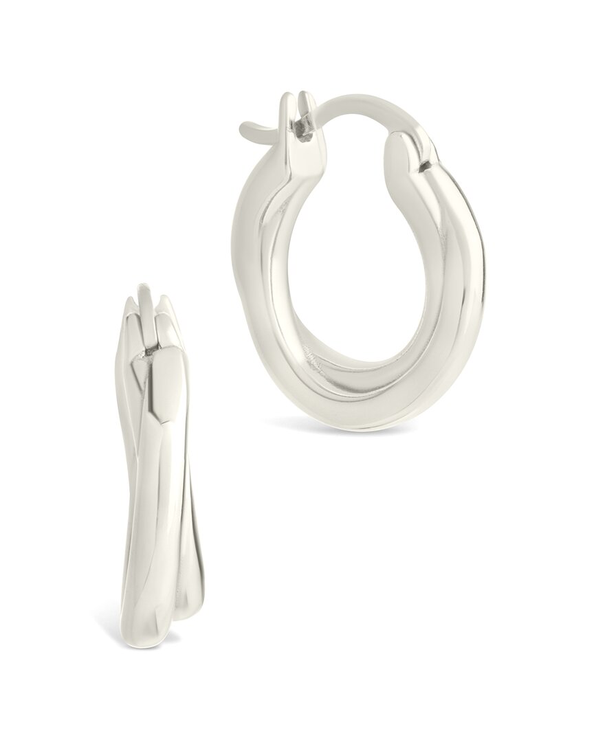 Sterling Forever Silver Janice Twisted Hoop Earrings