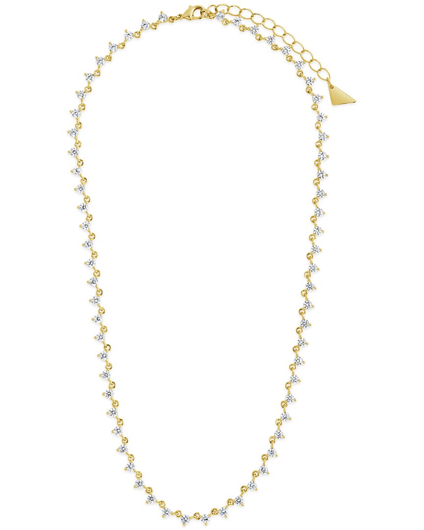 Sterling Forever 14k Plated Cz Brigid Classic Tennis Necklace