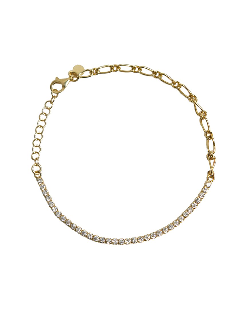 Argento Vivo Silver Cz Bracelet In Gold