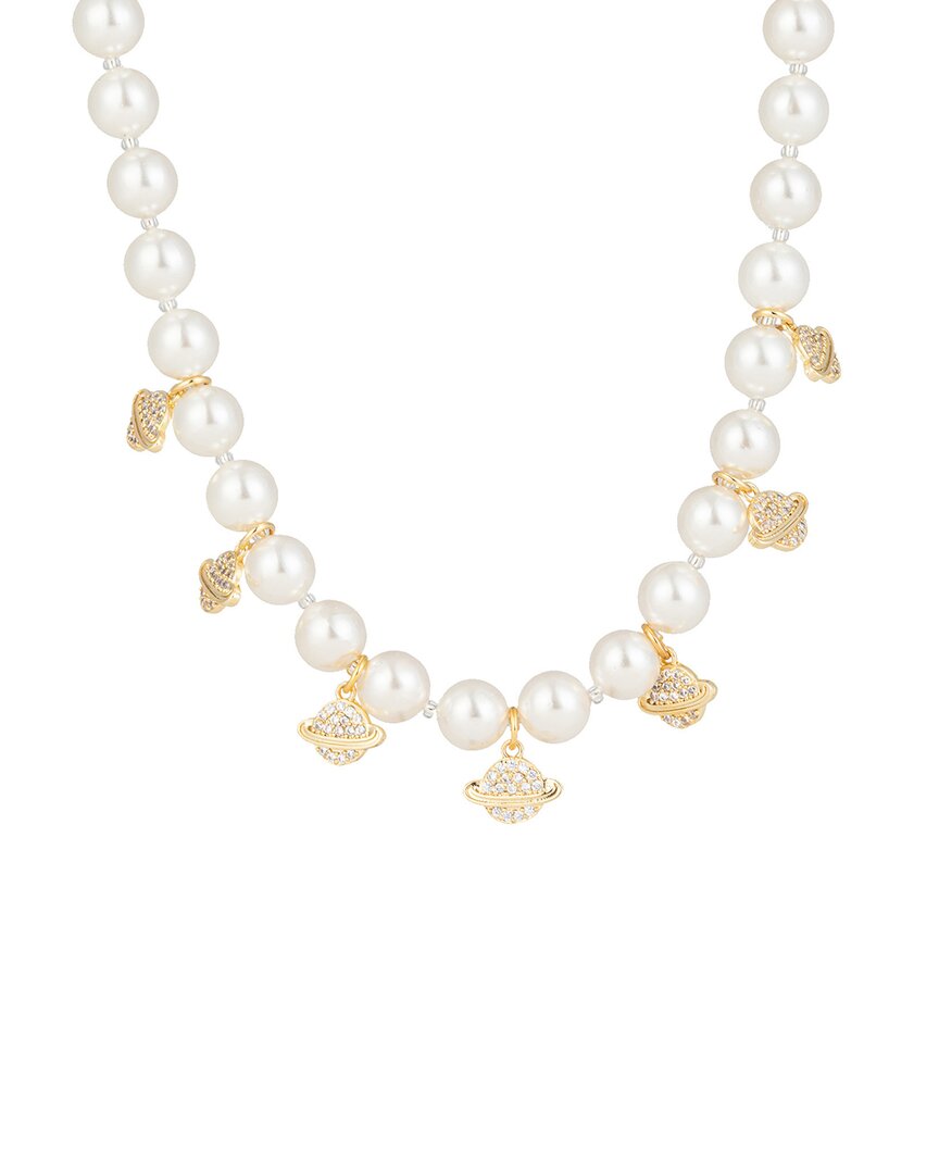 Eye Candy La Luxe 2mm Pearl Cz Mini Mars Necklace