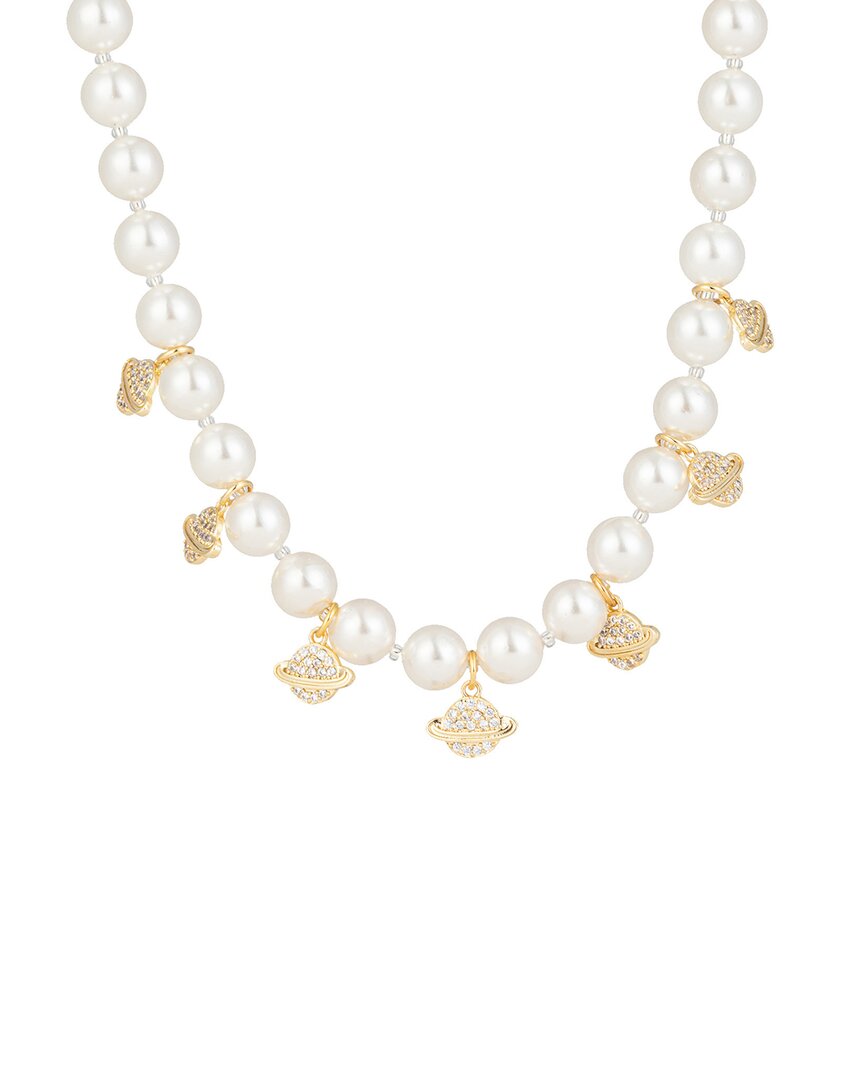 Shop Eye Candy La Luxe 2mm Pearl Cz Mini Mars Necklace