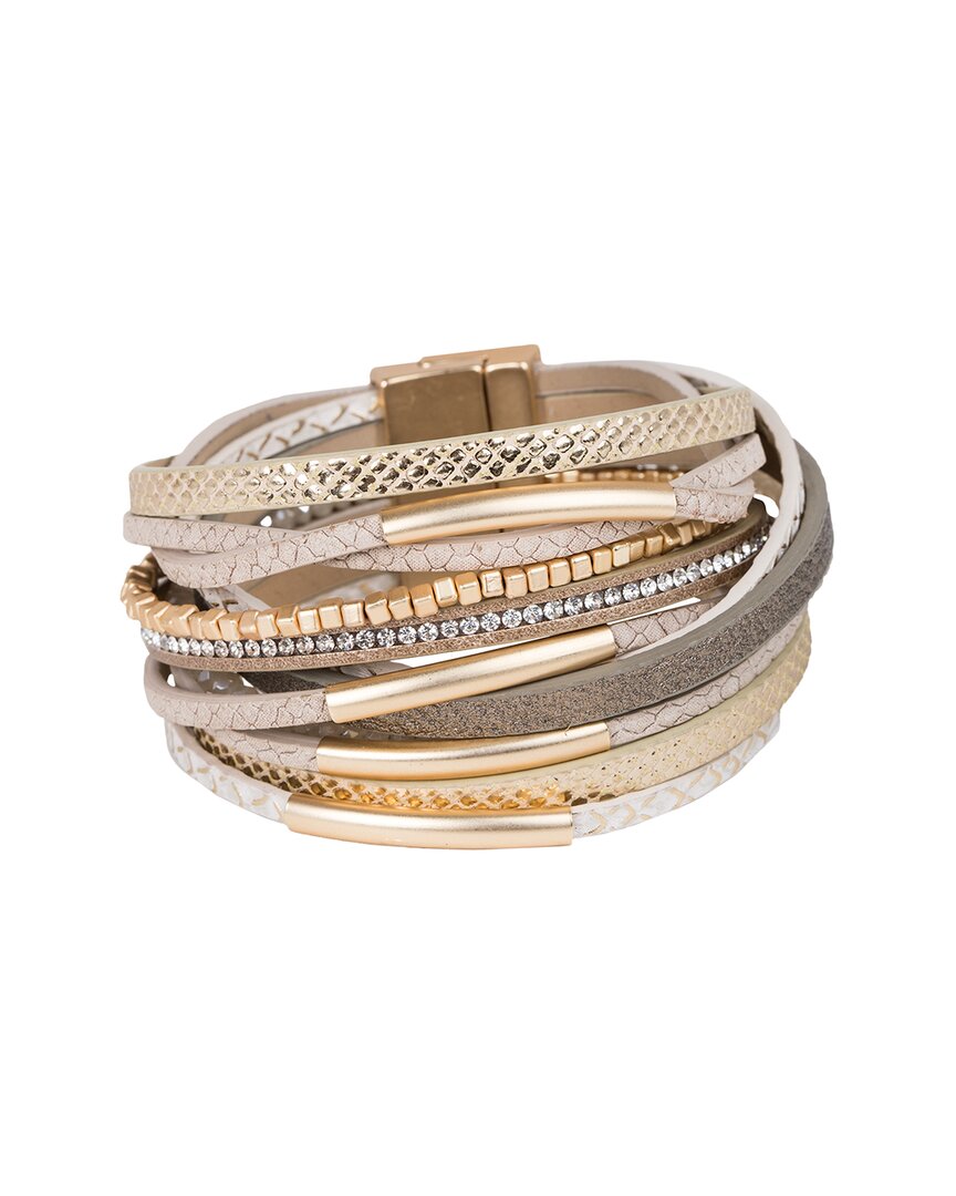 Saachi Multi Strand Wrap Bracelet In Brown