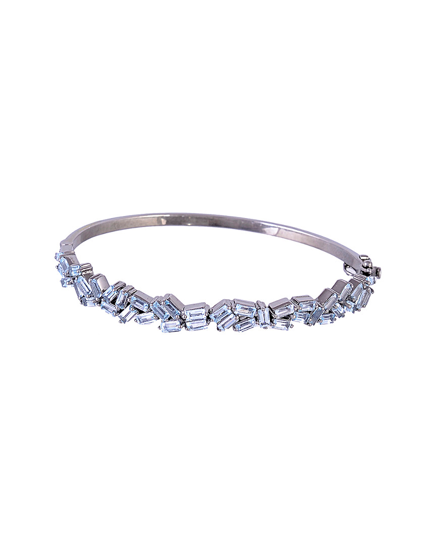 Image of Forever Creations Silver . ct. tw. Blue Topaz Bangle