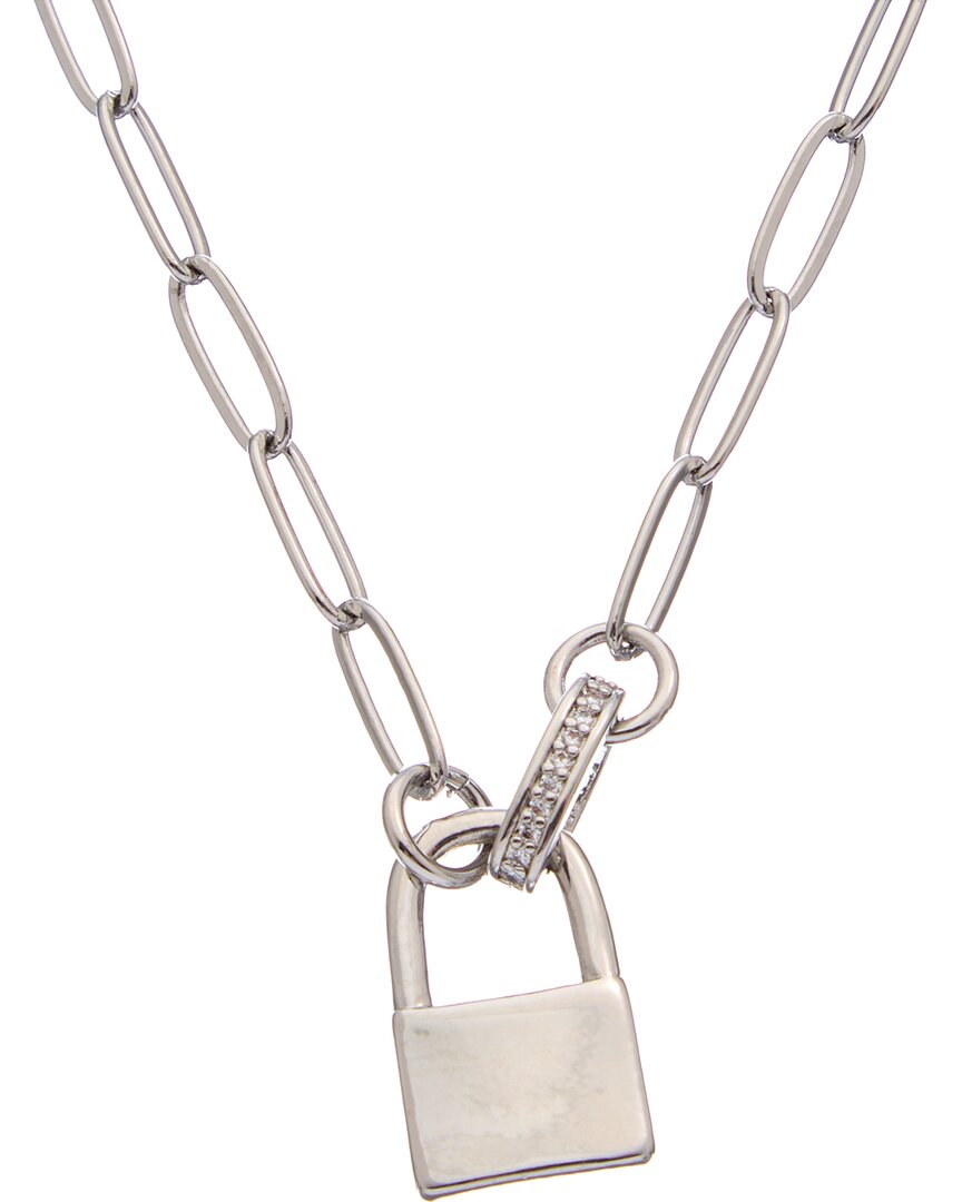 Juvell 18k Plated Cz Padlock Necklace