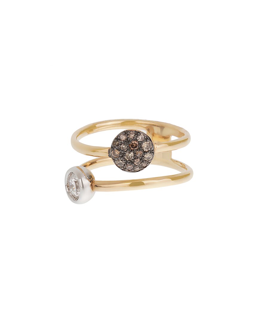 Pomellato Sabbia 18k Rose Gold Brown & White Diamo