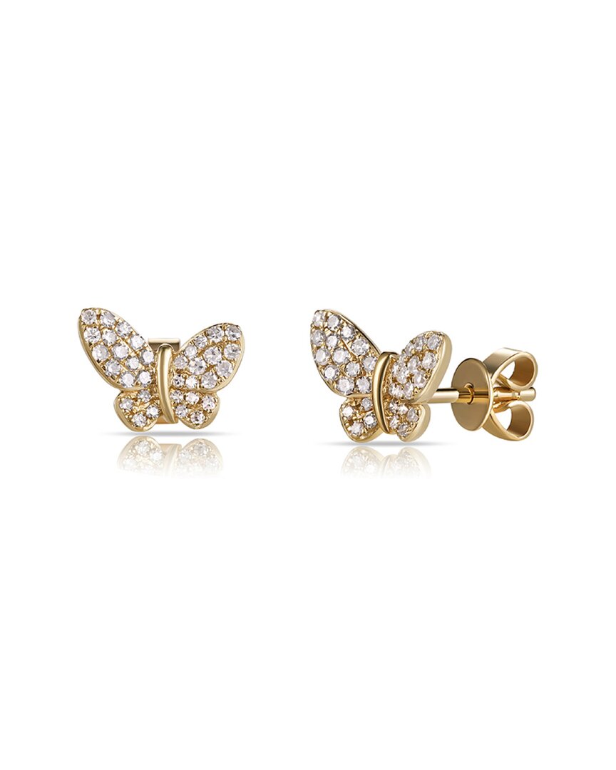 Sabrina Designs 14k 0.22 Ct. Tw. Diamond Butterfly Studs