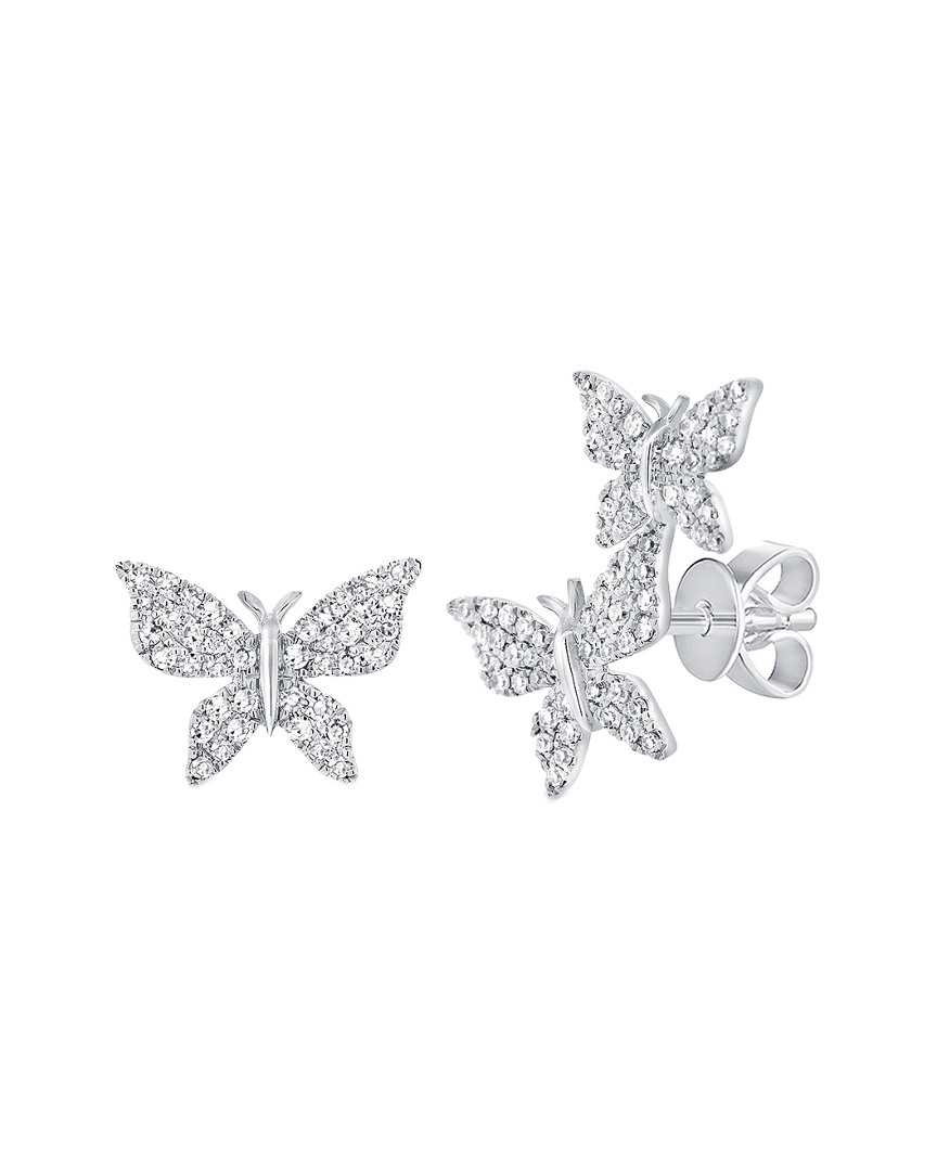 Sabrina Designs 14k 0.35 Ct. Tw. Diamond Butterfly Mismatched Studs