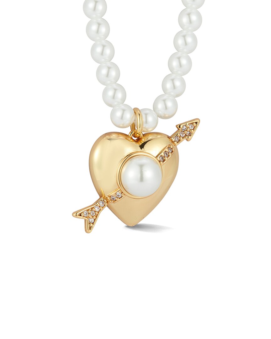 Chloe & Madison Chloe And Madison Plated Cz Heart Necklace In Gold