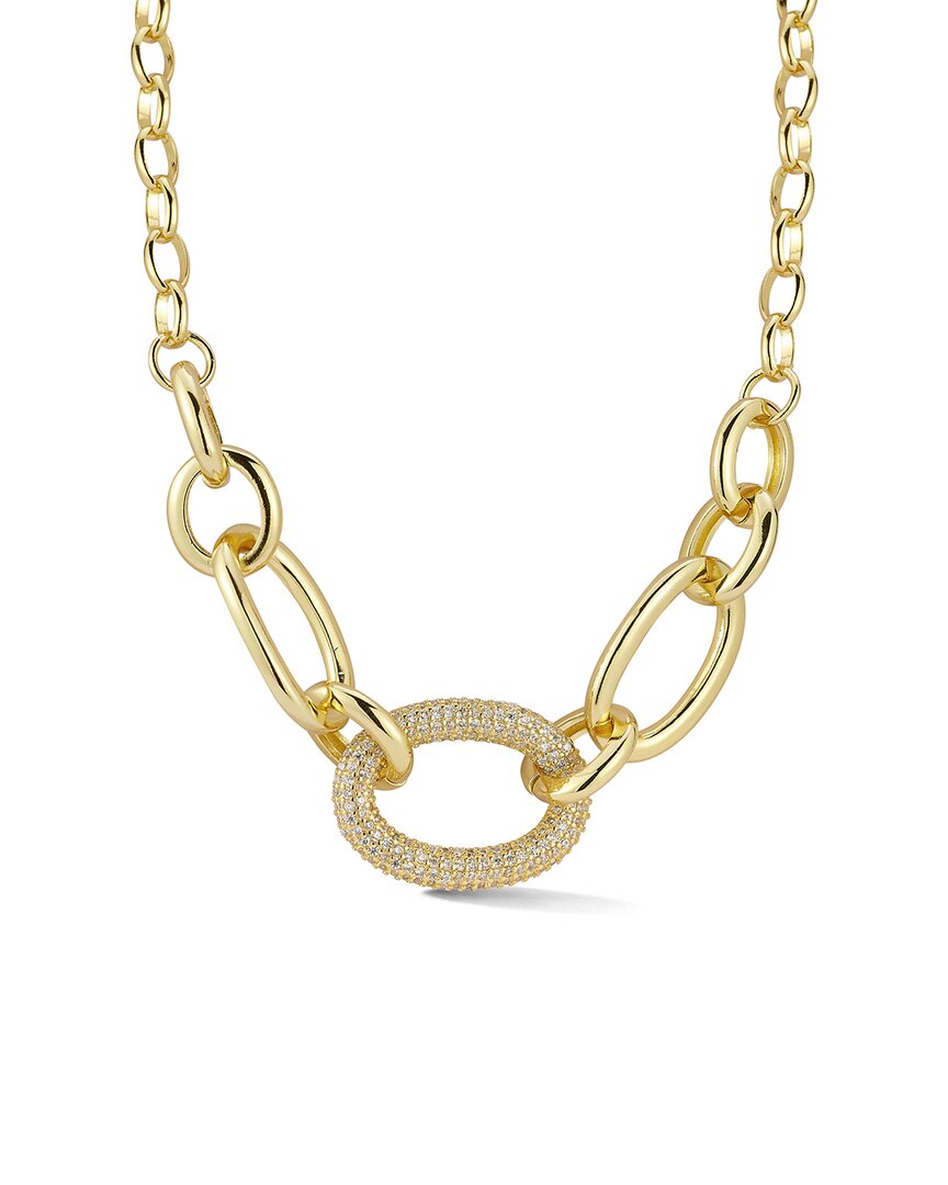 Chloe & Madison Chloe And Madison Cubic Zirconia Bold Link Necklace In Gold