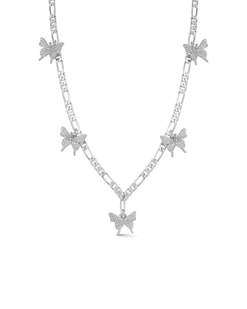 Chloe & Madison Chloe And Madison Plated Cz Vintage Butterfly Necklace