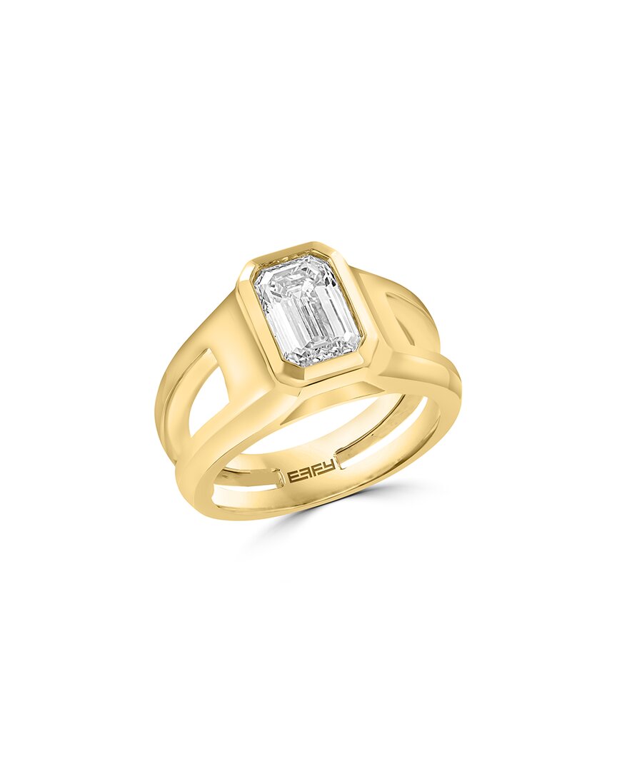 Effy Fine Jewelry Gold Over Silver 1.96 Ct. Tw. Lab-grown Diamond Ring In Gold