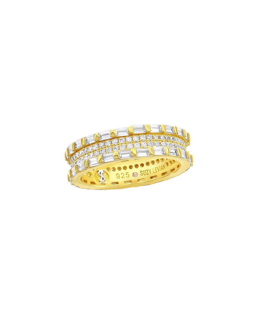 Suzy Levian Cz Jewelry Suzy Levian Silver Cz Baguette Framed Eternity Ring