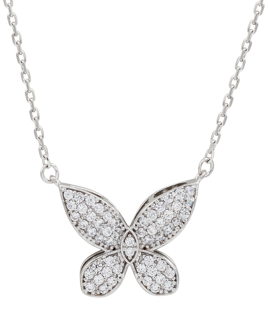 Suzy Levian Cz Jewelry Suzy Levian Silver Cz Butterfly Necklace