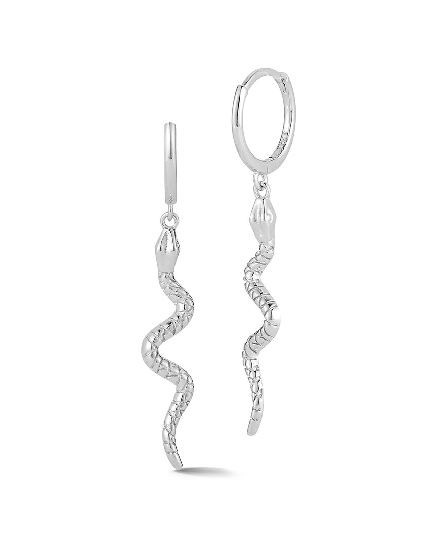 Glaze Jewelry Silver Snake Huggie Earrings