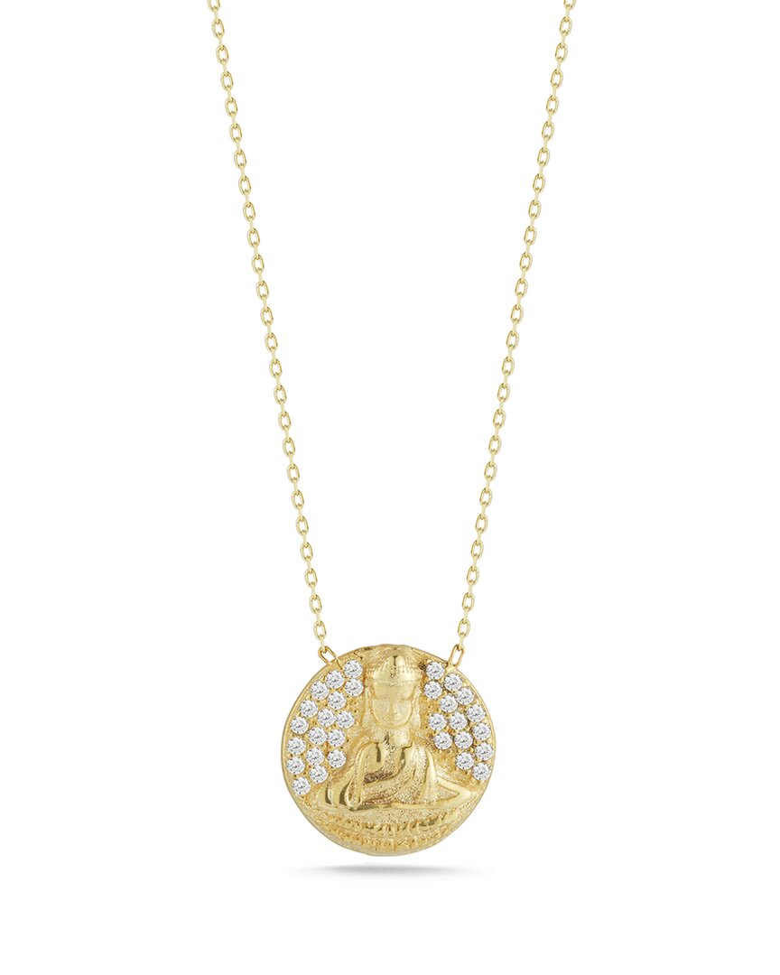 Glaze Jewelry 14k Over Silver Cz Buddha Necklace