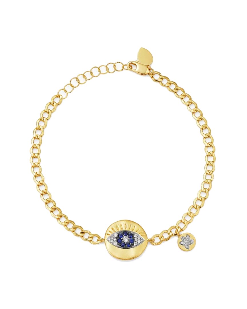 Meira T 14k 0.25 Ct. Tw. Diamond Evil Eye Bracelet In Multi/gold
