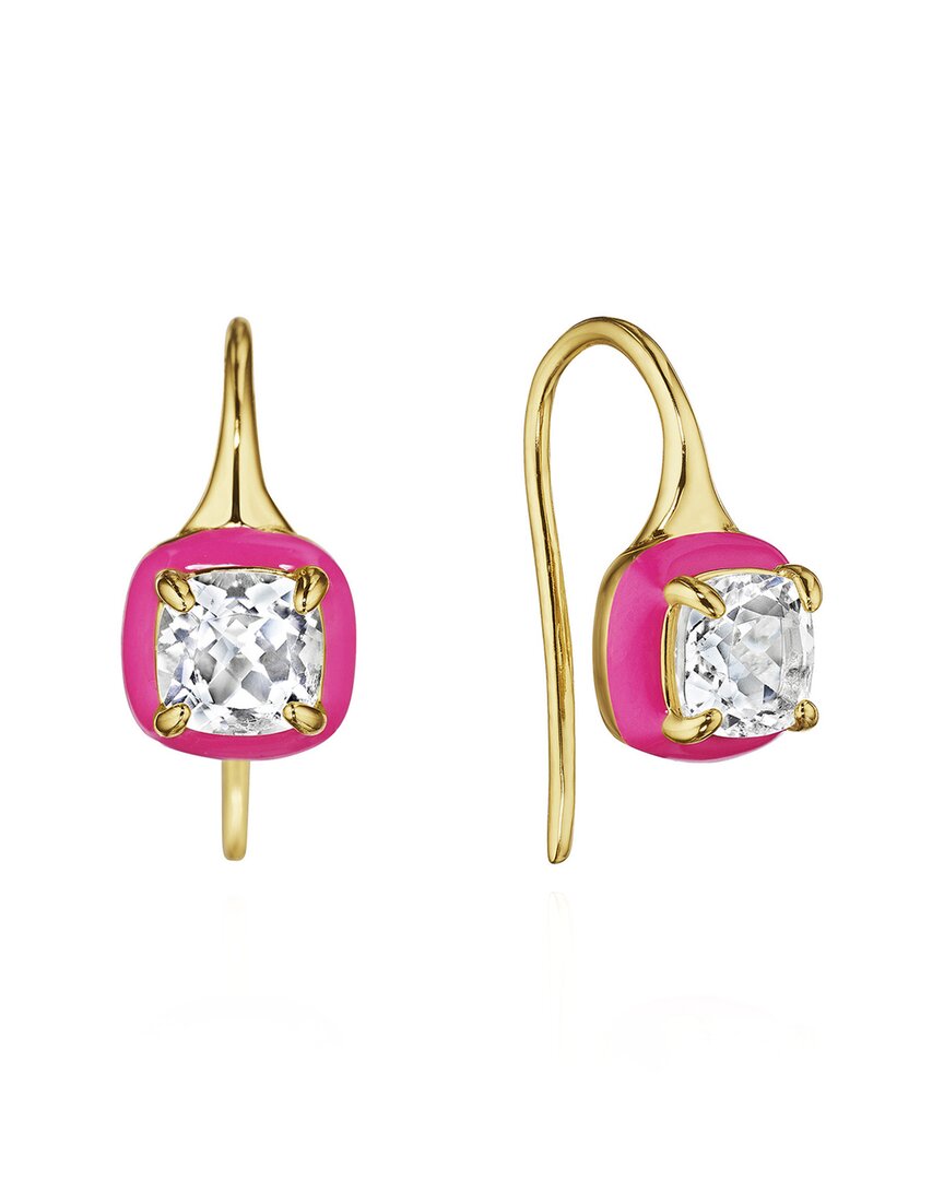 Bright Fuchsia Nyc Silver Dangle Earrings