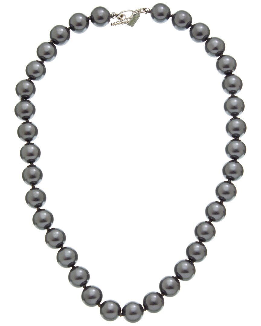 Kenneth Jay Lane Pearl Strand Necklace In Black