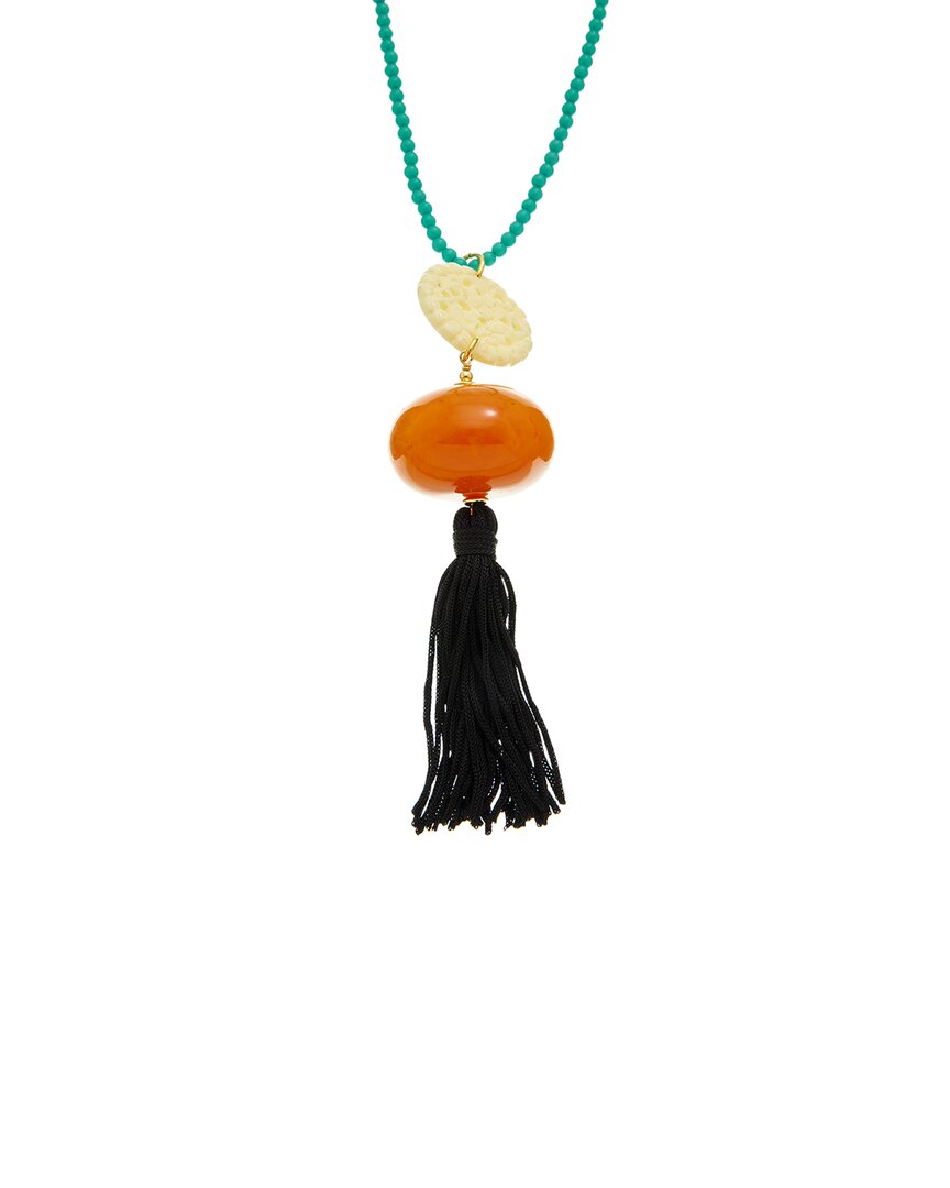 Kenneth Jay Lane Plated Tassel Necklace