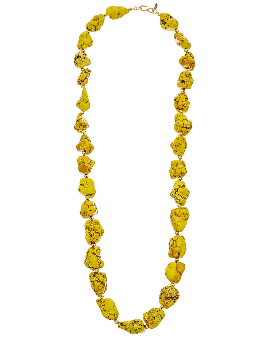 Kenneth Jay Lane 22k Plated Necklace In Green