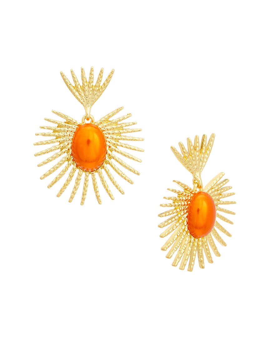 Kenneth Jay Lane Fan 22kt Gold-plated Drop Earrings