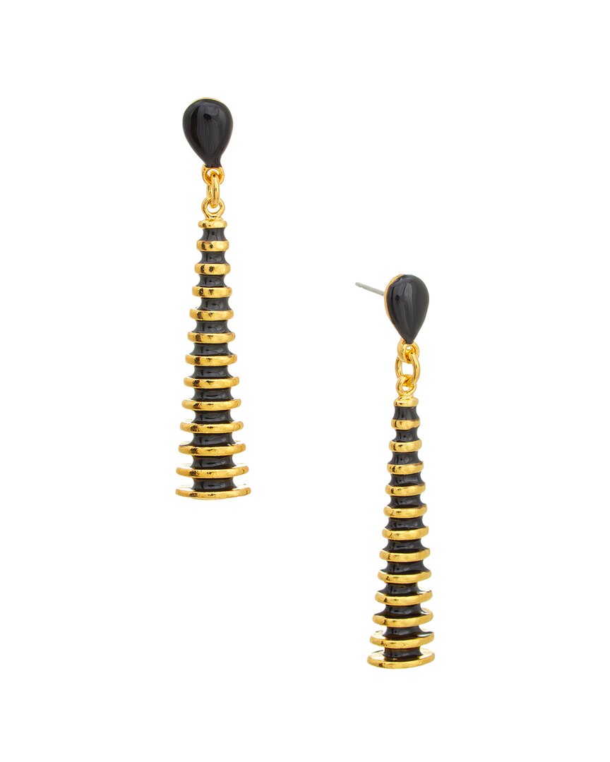 Kenneth Jay Lane Plated Dangle Earrings In Black