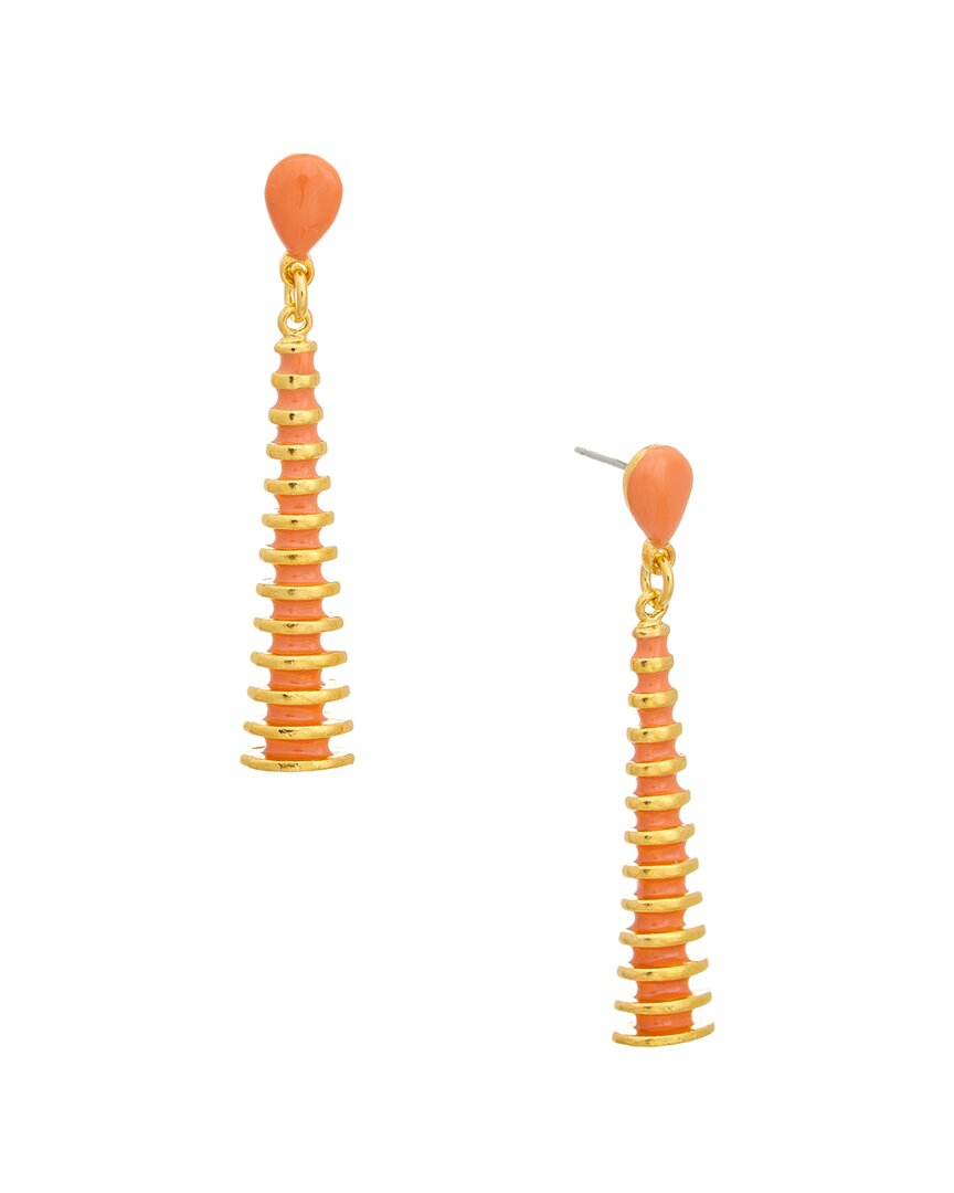 Kenneth Jay Lane Plated Dangle Earrings In Orange