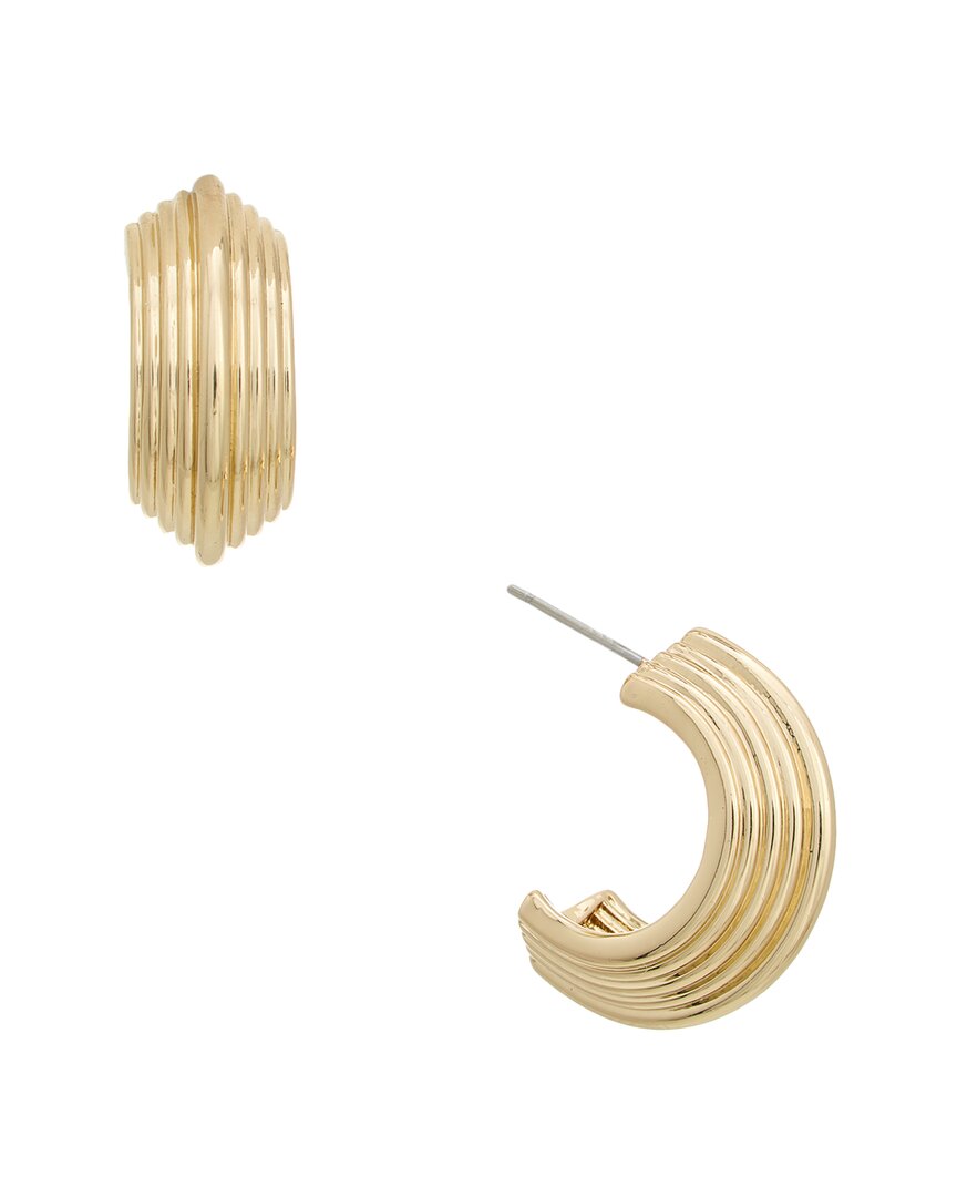 Kenneth Jay Lane Plated Hoop Earrings In Gold
