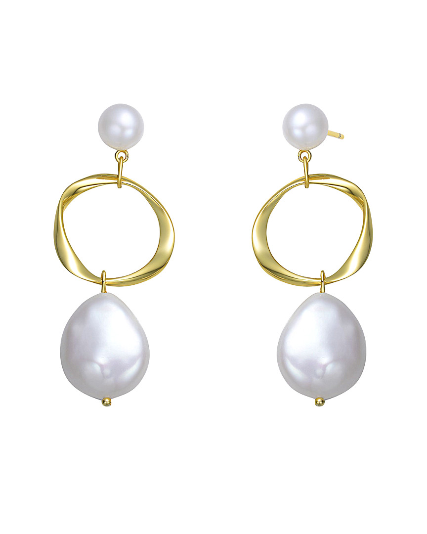 Genevive 18k Over Silver 7-19mm Freshwater Pearl Earrings