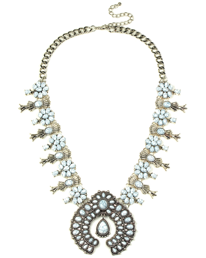 Eye Candy La The Luxe Collection Howlite White Blossom Drop Necklace