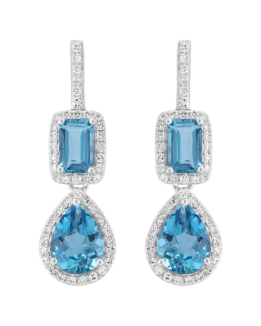Effy Fine Jewelry 14K 4.92 ct. tw. Diamond & London Blue Topaz Earrings