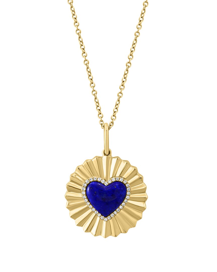 Effy Fine Jewelry 14k 1.42 Ct. Tw. Diamond & Lapis Lazuli Necklace