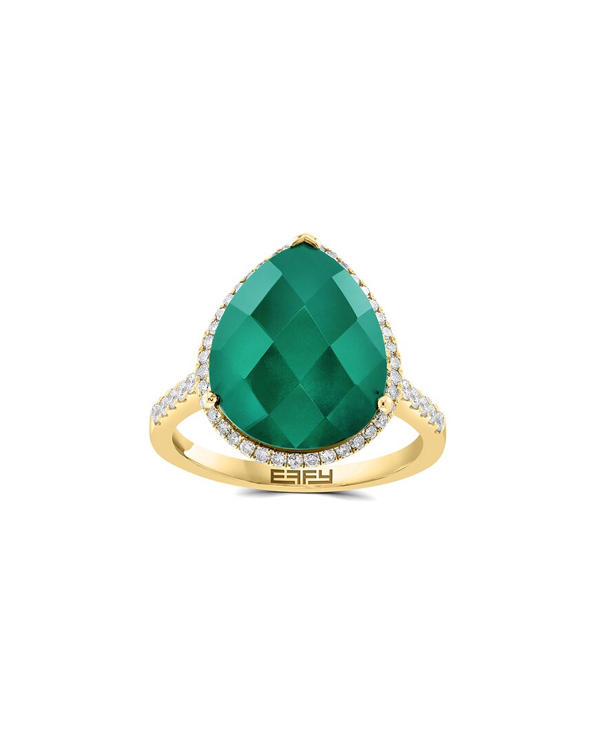 Effy Fine Jewelry 14k 6.17 Ct. Tw. Diamond & Green Onyx Ring