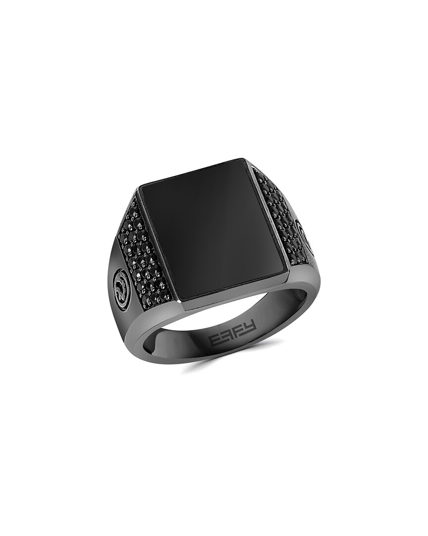 Effy Fine Jewelry Silver 5.47 Ct. Tw. Onyx, Black Spinel Ring