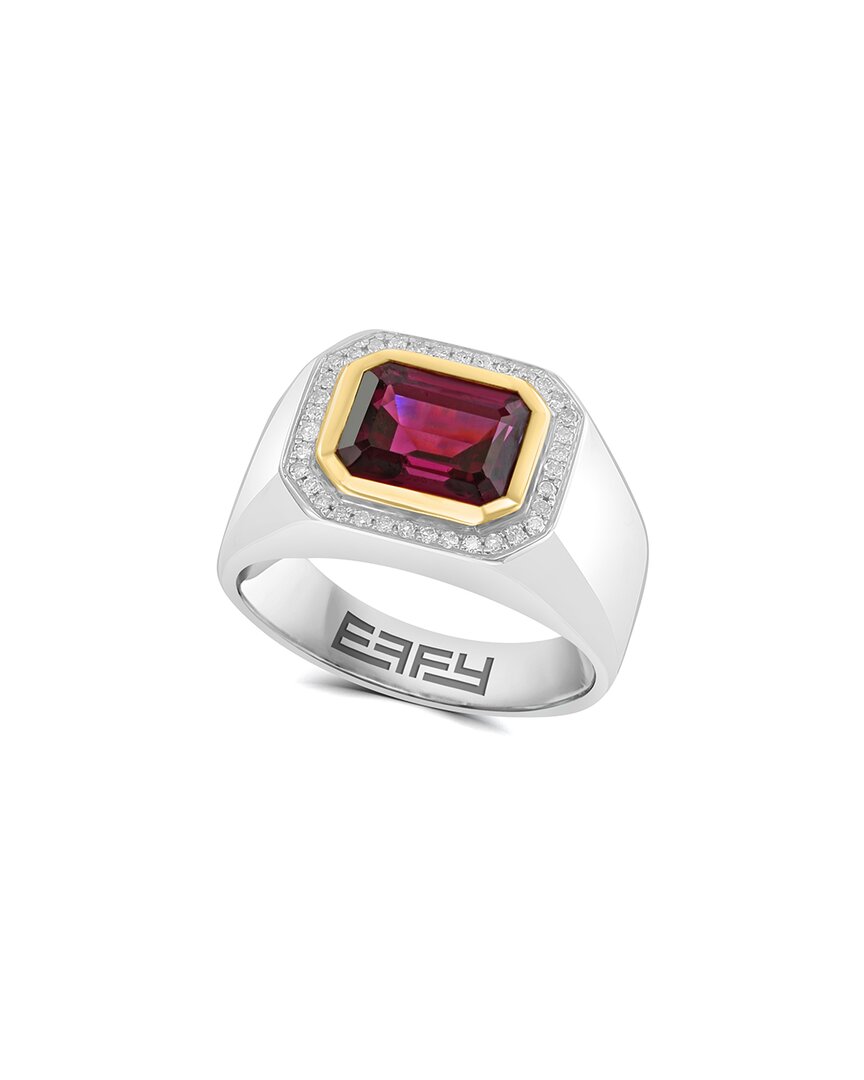 Effy Fine Jewelry Silver 3.77 Ct. Tw. Diamond & Rhodolite Ring