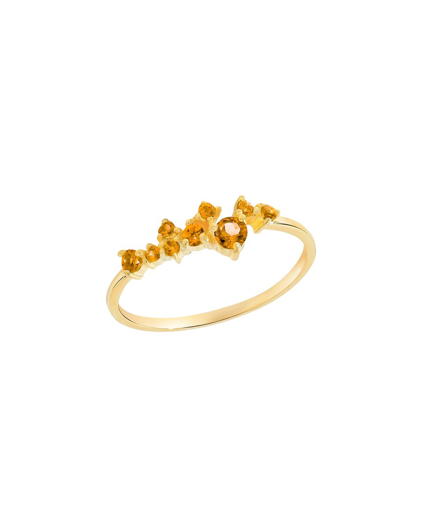 Tiramisu 14k Over Silver 0.34 Ct. Tw. Madeira Citrine Solitaire Ring In Gold