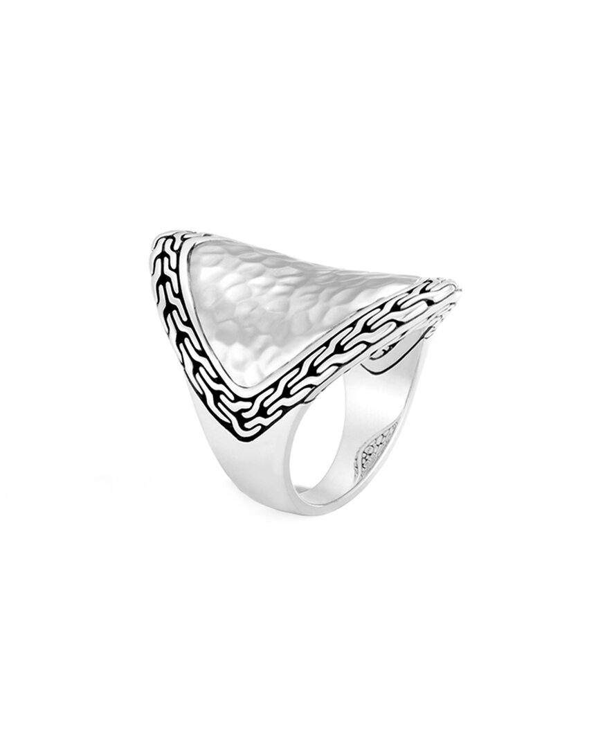 John Hardy Classic Chain Silver Hammered Ring