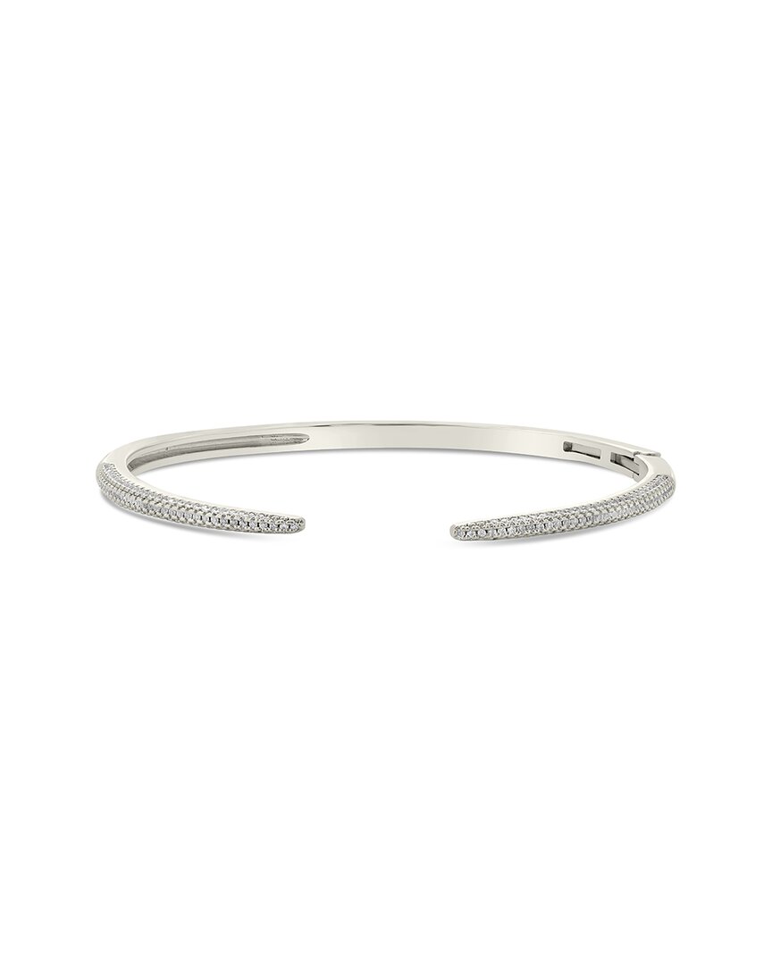 Sterling Forever Rhodium Plated Small Spike Cuff Bracelet
