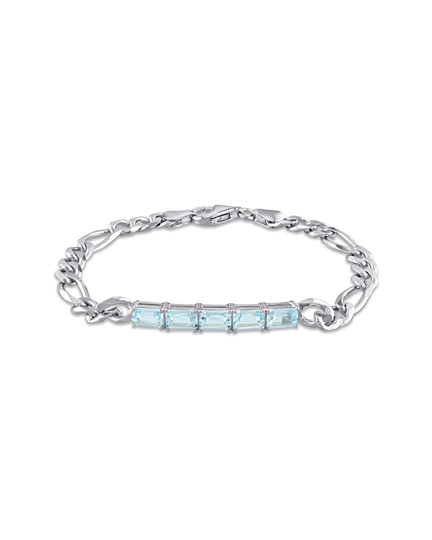 Rina Limor Silver 3.50 Ct. Tw. Topaz Birthstone Link Bracelet