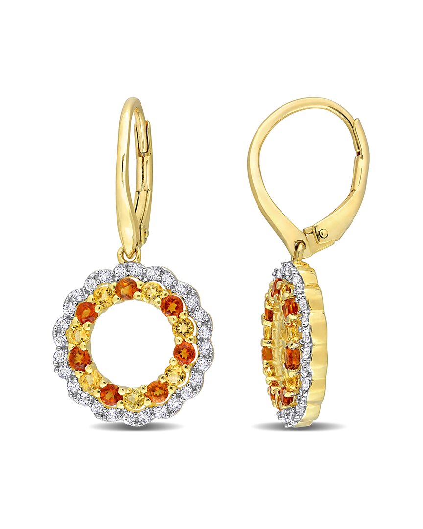 Rina Limor Gold Over Silver 1.54 Ct. Tw. Gemstone Drop Earrings