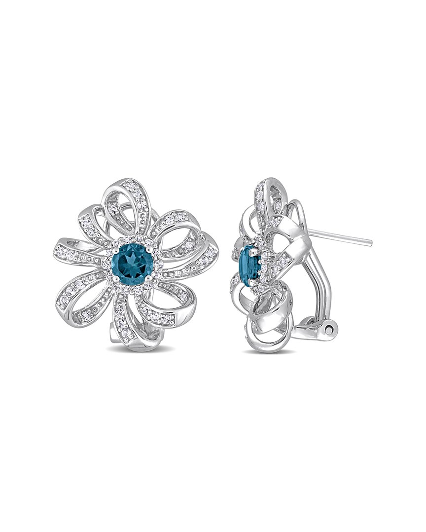 Rina Limor Silver 1.88 Ct. Tw. Gemstone Flower Earrings