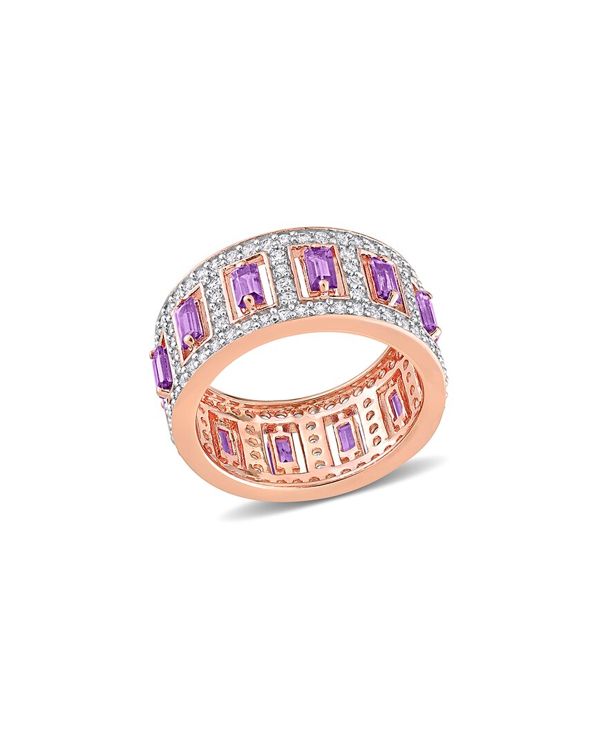 Rina Limor Rose Gold Over Silver 2.84 Ct. Tw. Gemstone Eternity Ring