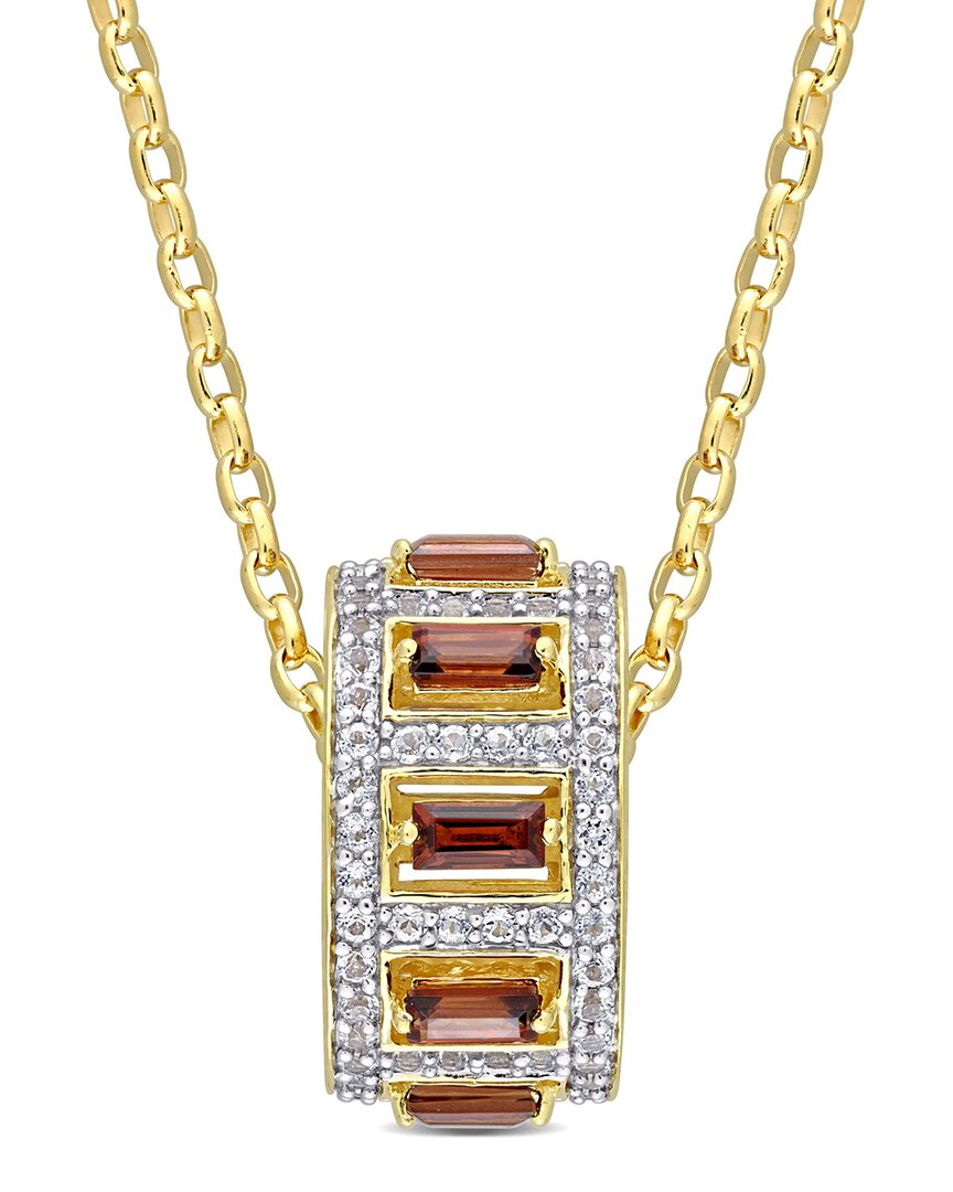 Rina Limor Gold Over Silver 2.50 Ct. Tw. Gemstone Pendant Necklace