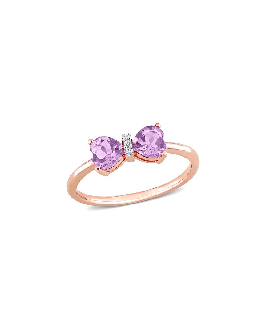 Rina Limor 10k Rose Gold 0.81 Ct. Tw. Diamond & Amethyst Bow Ring