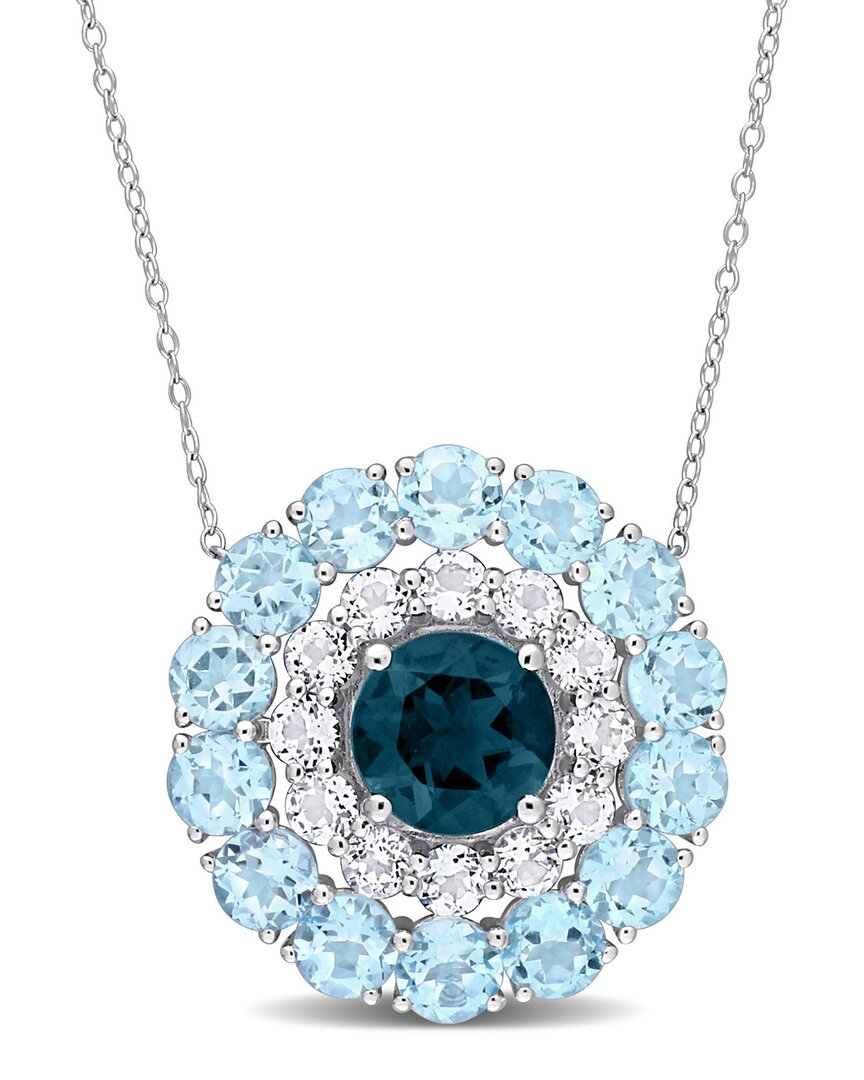 Rina Limor Silver 14.56 Ct. Tw. Gemstone Pendant Necklace