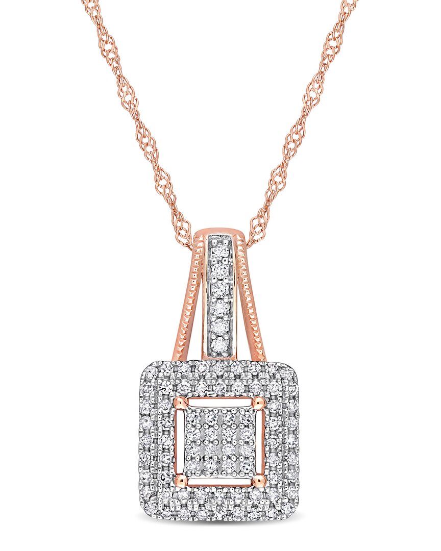 Rina Limor 10k Rose Gold 0.25 Ct. Tw. Diamond Pendant Necklace