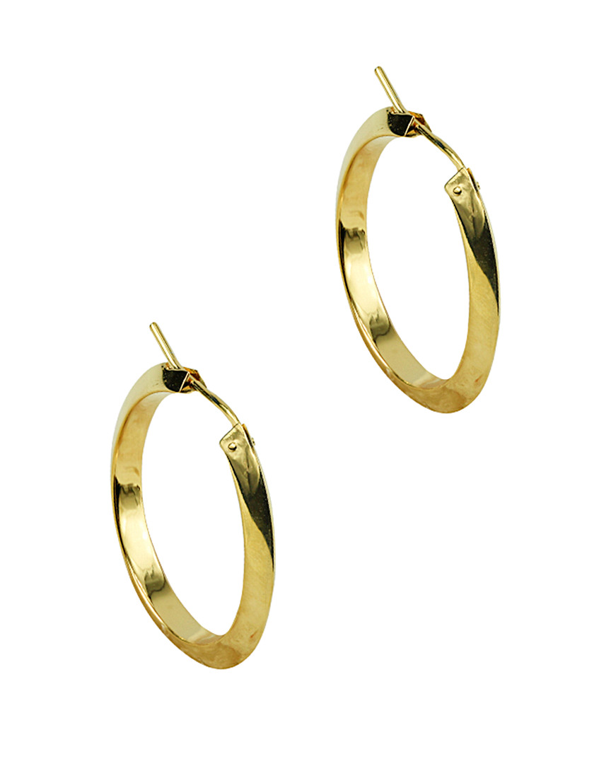 Argento Vivo 18k Over Silver Hoops In Gold