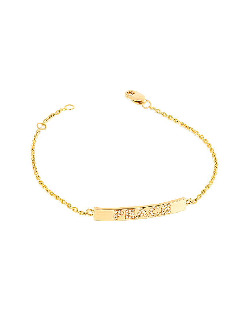 Ariana Rabbani 14k 0.25 Ct. Tw. Diamond Peace Small Bar Bracelet