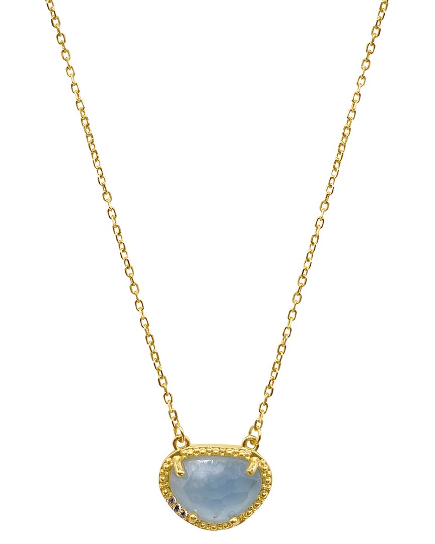 Adornia Fine Jewelry 14k Over Silver 2.00 Ct. Tw. Aquamarine March Birthstone Necklace In Gold - Aquamarine