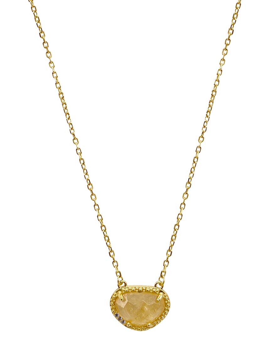 Adornia Fine Jewelry 14k Over Silver 2.00 Ct. Tw. Citrine November Birthstone Necklace In Gold